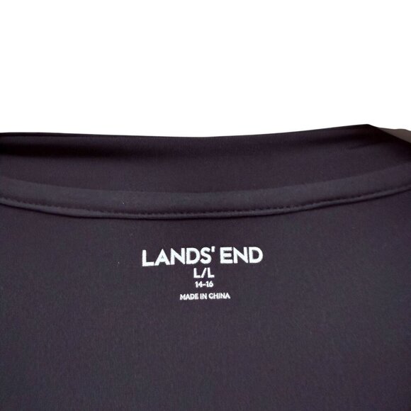 Lands End Swim Cover Up Size Large Black White Beach Tunic Top Embroidered - Picture 5 of 9